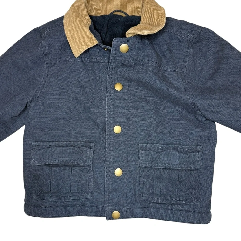 Kids Navy and Tan Canvas Barn‎ Jacket